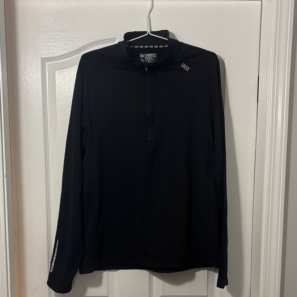 SAXX Thermoflyte Men’s XL Black Long Sleeve Quarter-Zip Top